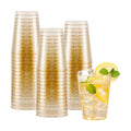 I00000 60 Pcs Gold Plastic Cups, 10 oz Hard Gold Glitter Disposable Cups