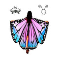 Halloween Butterfly Wings Costume for Womens, Moth Wings Butterfly Cape Adult Costume with Mask & Headband(3pcs)