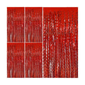Red Tinsel Foil Fringe Curtains Wavy Backdrop for Parties Sparkle Metallic Wavy Foil Fringe Backdrop Curtain for Party Decorations Photo Booth Props Birthday Graduation Wedding Valentines Decor