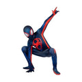 Marvel Miles Morales: Spider-Man Official Youth Deluxe Zentai Costume - Stretch Spandex with Hidden Zippers and Wrist Slits