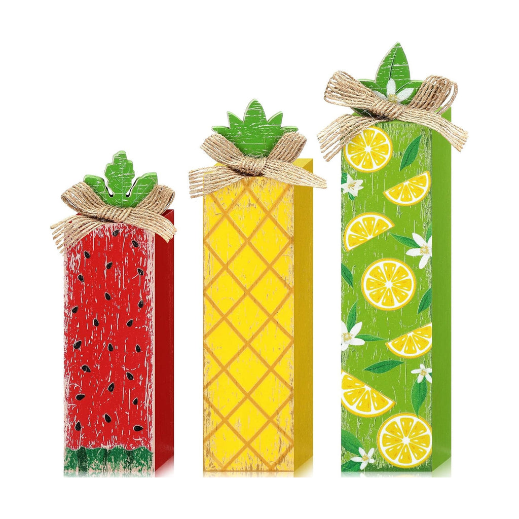 Redbaker 3 Pcs Summer Fruit Table Decor, Summer Decorations for Home
