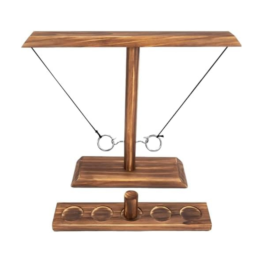 Ring Toss Game for Adults, Hook and Ring Game, Swinging String Hook & Ring Tabletop Battle Game, Outdoor & Indoor Game, Patio Décor Party Bar Game, Wooden Ring & Hook Game, Fun Games for Adults