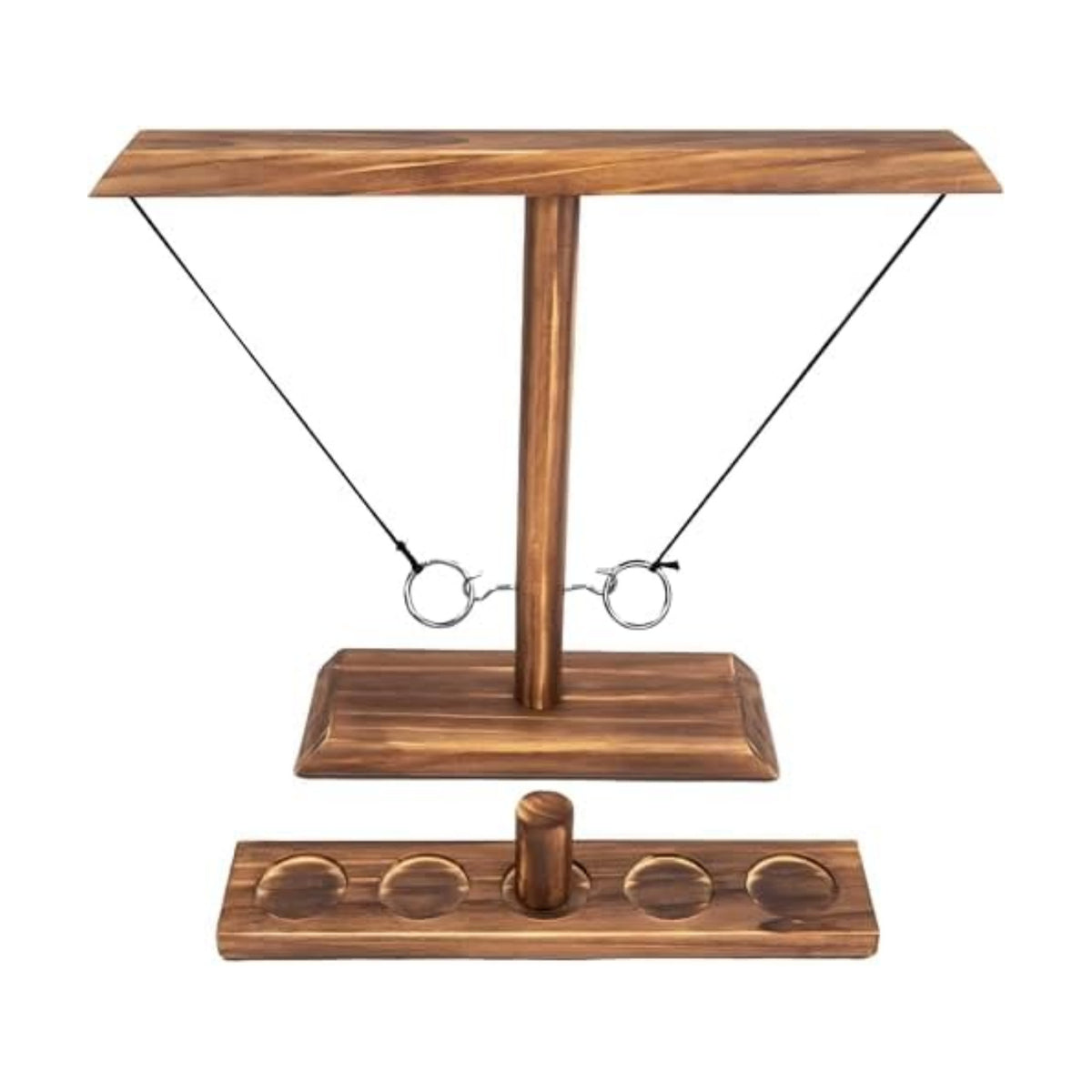 Ring Toss Game for Adults, Hook and Ring Game, Swinging String Hook & Ring Tabletop Battle Game, Outdoor & Indoor Game, Patio Décor Party Bar Game, Wooden Ring & Hook Game, Fun Games for Adults