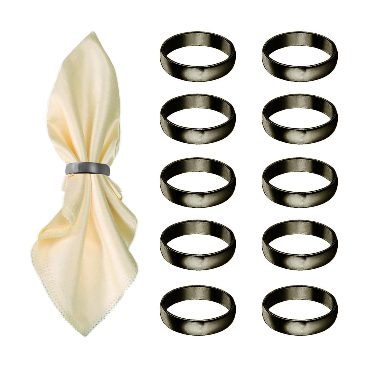 Grey Napkin Rings-10 Pcs Stainless Steel Napkin Rings