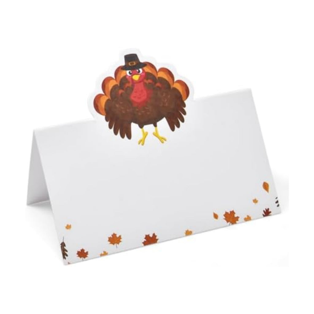 Gift Boutique 100 Pack Thanksgiving Turkey Place Cards Fall Harvest Folded Paper Name Tent Cards for Dinner Table Setting Party Wedding Decorations
