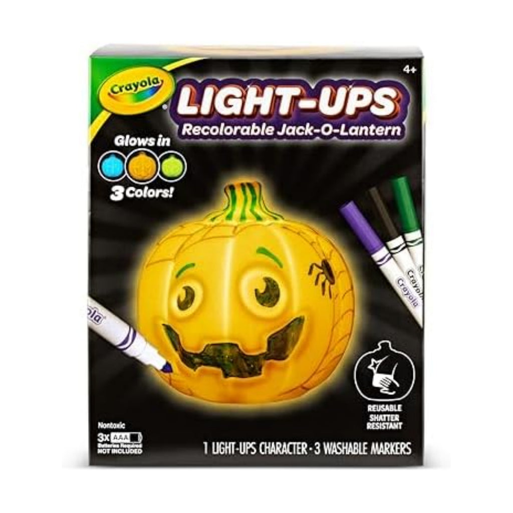 Crayola Light-Ups - Jack-O-Lantern, Reusable Light Up Pumpkin Toy, Halloween Craft, Cute Glow in The Dark Decor & Night Light, Halloween Toy, Ages 4, 5, 6