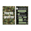 Soiceu Army Birthday Invitations Army Boys Party Invites with Envelopes Set of 20