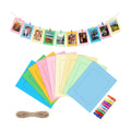 100 Pcs Paper Photo Frames 4x6 Paper Picture Frame with 100 Clip 10 String Kit DIY Hanging Cardboard Photo Holder Graduation Wall Decor Wedding Home