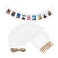 100 Pcs Paper Photo Frames 4x6 White Paper Picture Frame with 100 Clip 10 String Kit DIY Hanging Cardboard Photo Holder Graduation Wall Decor Wedding Home