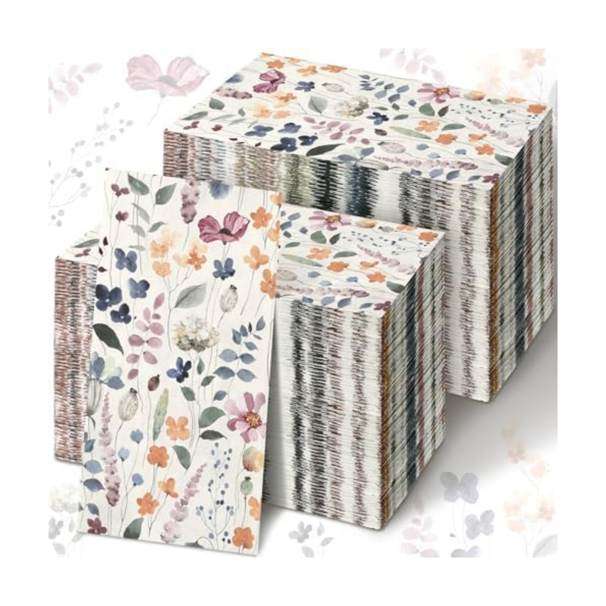 Seajan 200 Pcs Floral Paper Guest Napkins Disposable Hand Towels