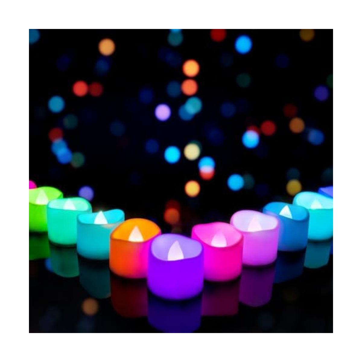 Homemory 12-Pack 7-Color Changing Flameless Tea Light Candles, 200+ Hours