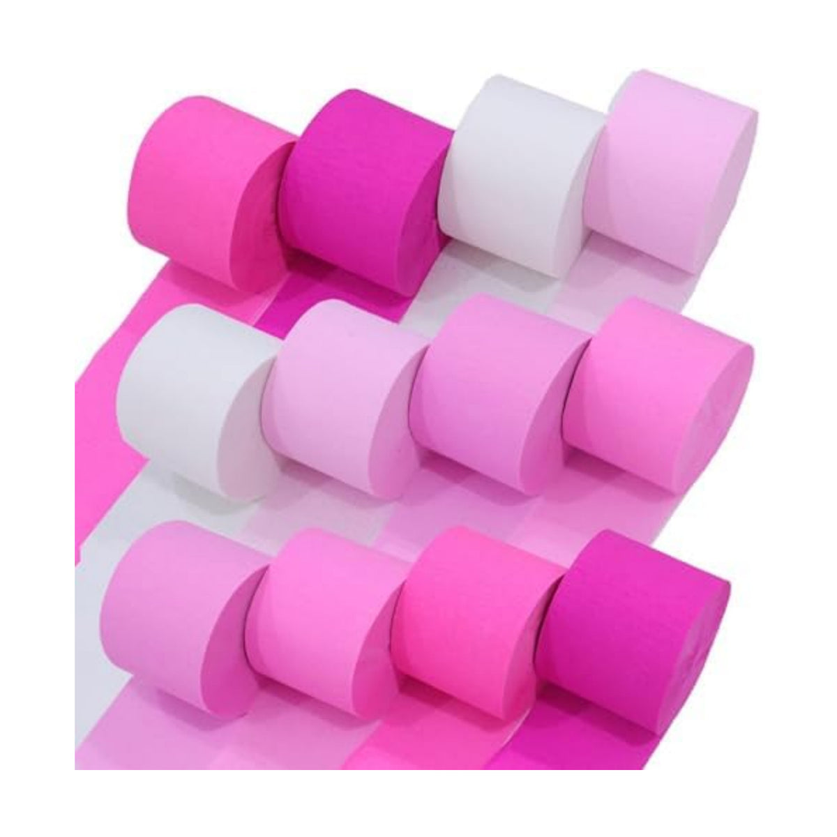 12 Pink Streamers, 984ft Pack of Crepe Paper Bachelorette Party Decorations