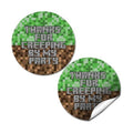 Thank You Stickers for Party Favors, 40 Pack 2 Inch Creepy Pixel Miner Birthday Labels for Boys and Girls, Goodie Bag Seals Made in the USA by Amanda Creation