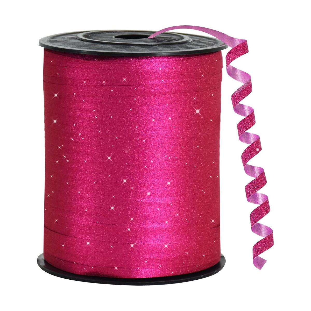 BEISHIDA 500 Yards Hot Pink Glitter Ribbon Curling Crimped, Glitter Balloon String Shiny for Gift Wrapping Ribbon for Mother's Day Birthday Valentines Wedding Party Decoration