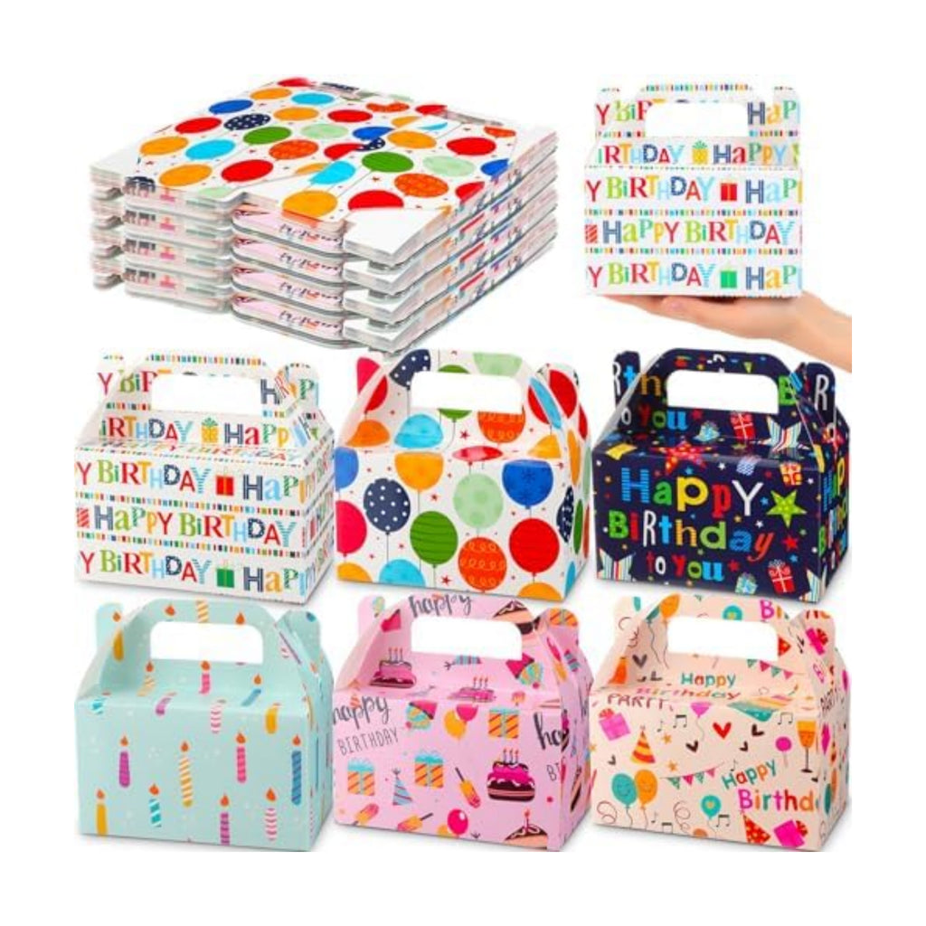 Zhanmai 36 Pack Happy Birthday Party Treat Boxes 6 in Party Favor Gift Box