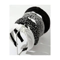 Knotted Headbands for Women: Non-Slip Fashion Hair Accessories with Cute Wide Top Knot Hoops for Hair in Black, White, and Leopard Print