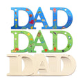 Wooden DAD Letter Ornaments to Paint 7 Inch, Large Size Father Day Wooden Cutout DIY Blank Unfinished Wood Discs Father's Gifts Ornament for Crafts Hanging Decorations(10PCS)