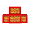 qiqee Auto-pop Up Red Cookie Box with Window 14x10x2.5 inch 24Pcs Bakery Pastry Macaron Bakery Box For Packaging