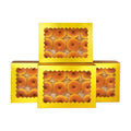 qiqee Auto-pop Up Gold Cookie Box with Window 14x10x2.5 inch 24Pcs Bakery Pastry Macaron Bakery Box For Packaging