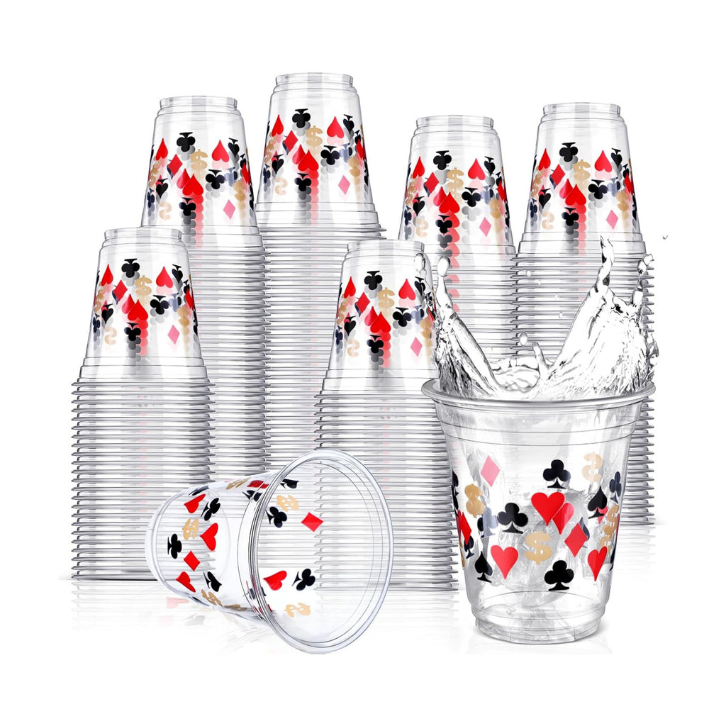 Uiifan 50 Pcs Casino Party Decoration 12oz Las Vegas Supply Game Night Cups