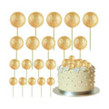 ASTARON 20 Pcs Glitter Gold Balls Cake Topper Decorations for Birthday Cake