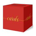 QIKSION Elegant Red Graduation Card Box, Gold Foil Gift Card Box for Party
