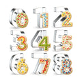 FUSOTO 9PCS Number Cookie Cutters Set, 4 Inches Number 0-8(6 Reverses to 9)