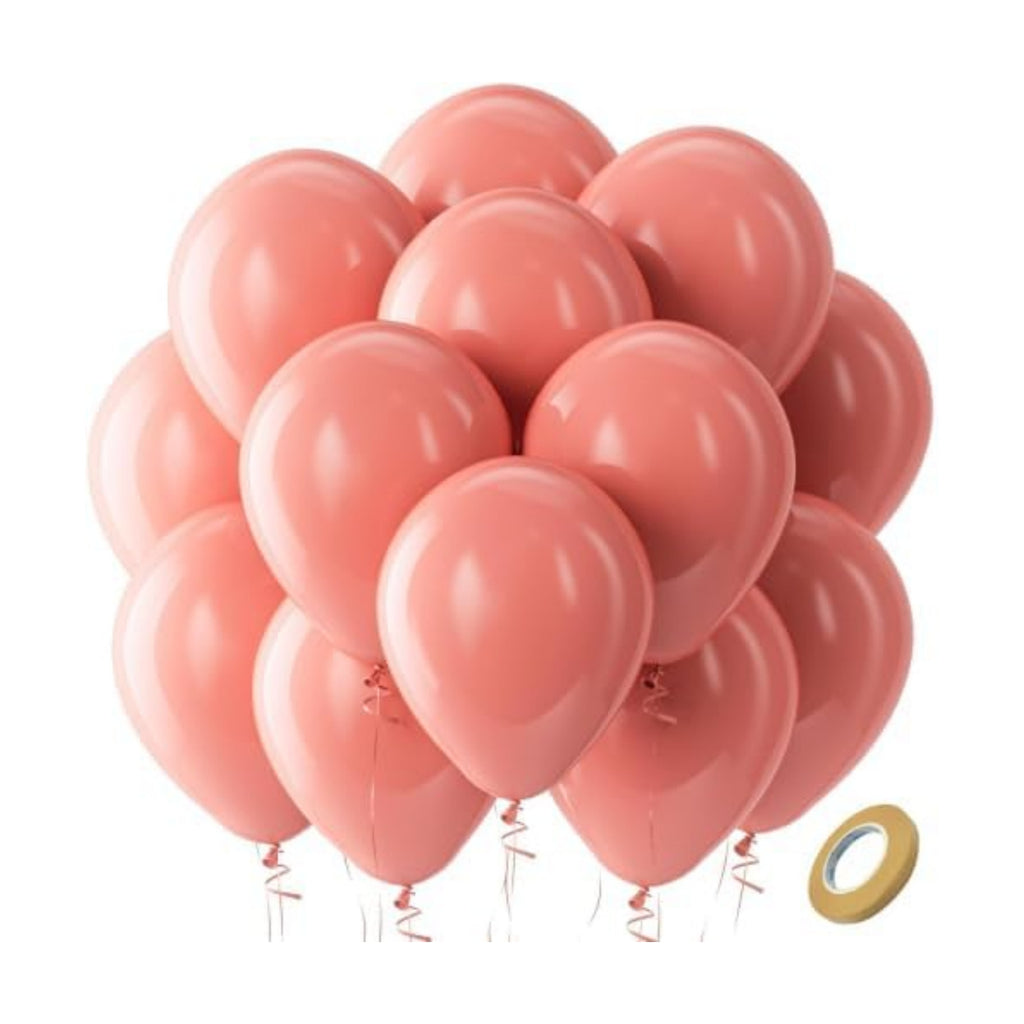 Bezente Dusty Pink Latex Party Balloons 100 Pack 12 inch