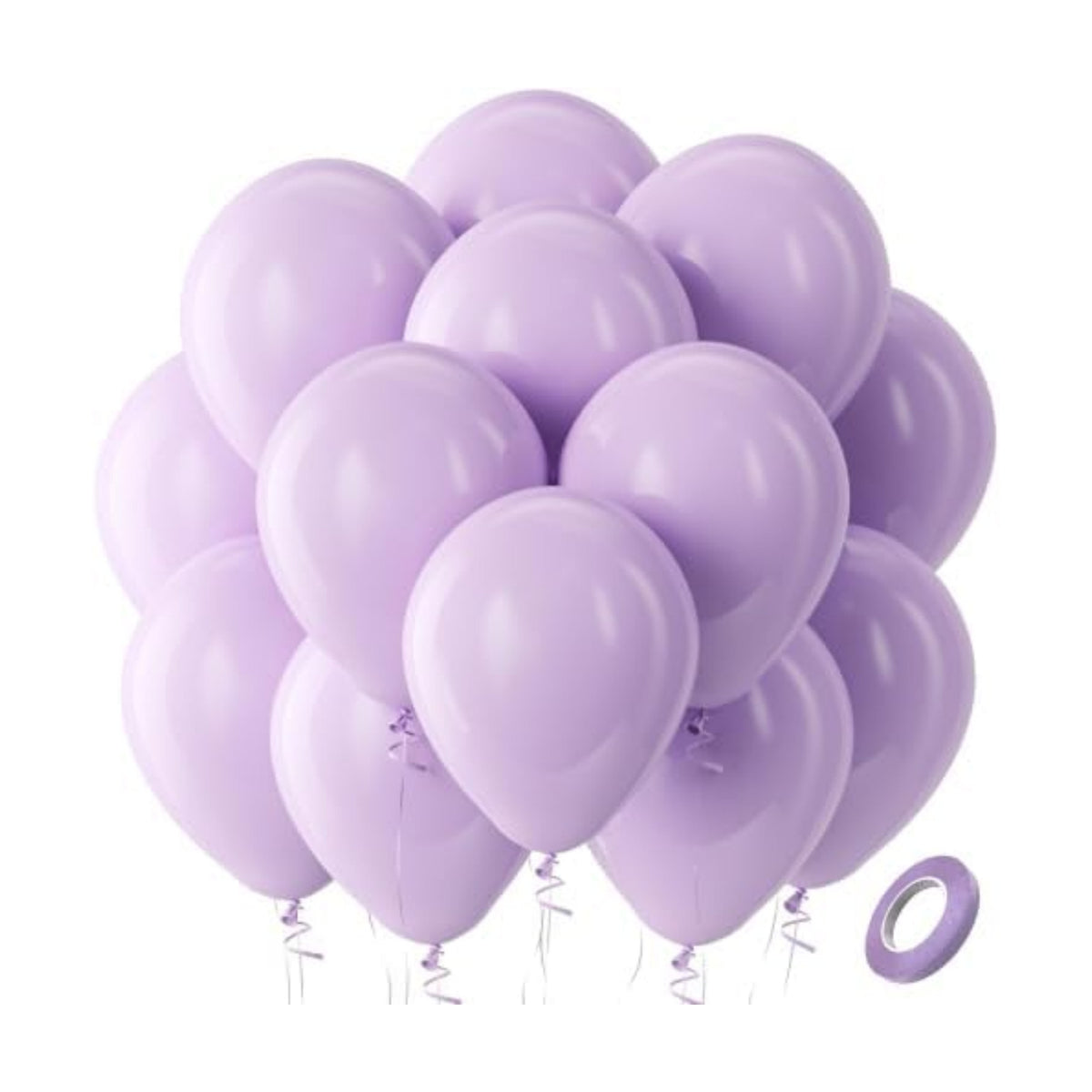 Bezente Pastel Purple Latex Round Helium Party Balloons 100 Pack 12 inch