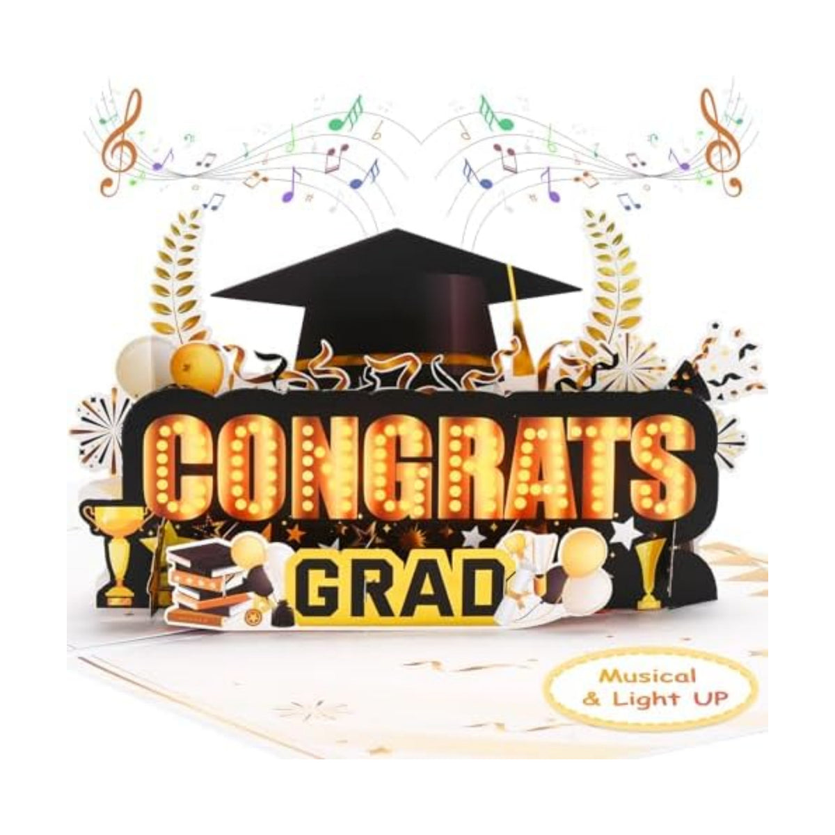 VIVIKEN Graduation Cards, Musical Pop Up Congrats Grad 2026 Card with Light