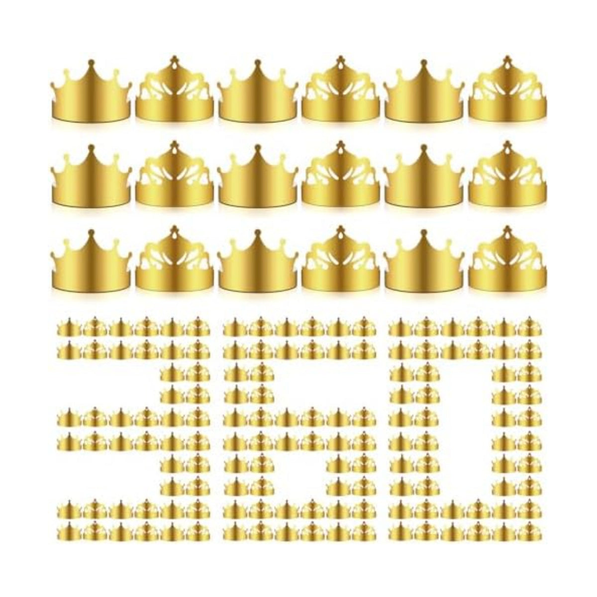 Nezyo 360 Pcs Paper Crowns Bulk King and Princess Crown Hats for Boys Girls Adults Birthday Celebration Supplies Baby Shower