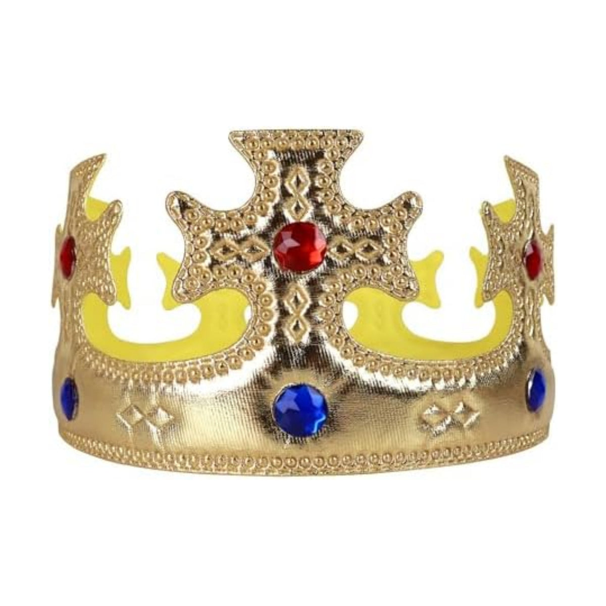 VZQI Soft Gold King Crown for Adults, Adjustable Costume Hat for Halloween