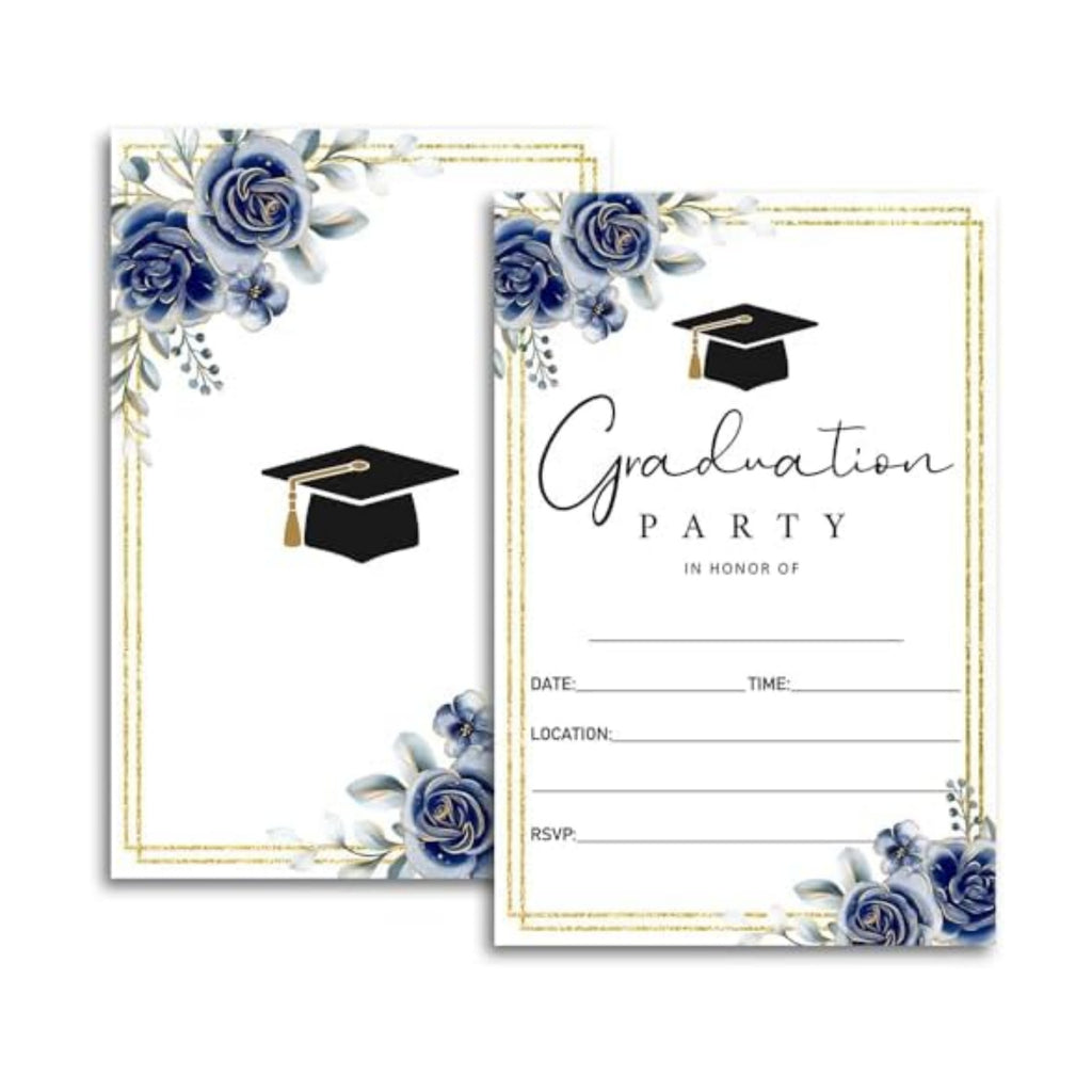 FujLoy Graduation Party Invitations 20 Cards With Envelopes Blue