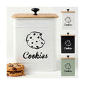 Cookie Jar with Airtight Bamboo Lid, 6"D x 8"H, 1 Gallon Iron Cookie Tin