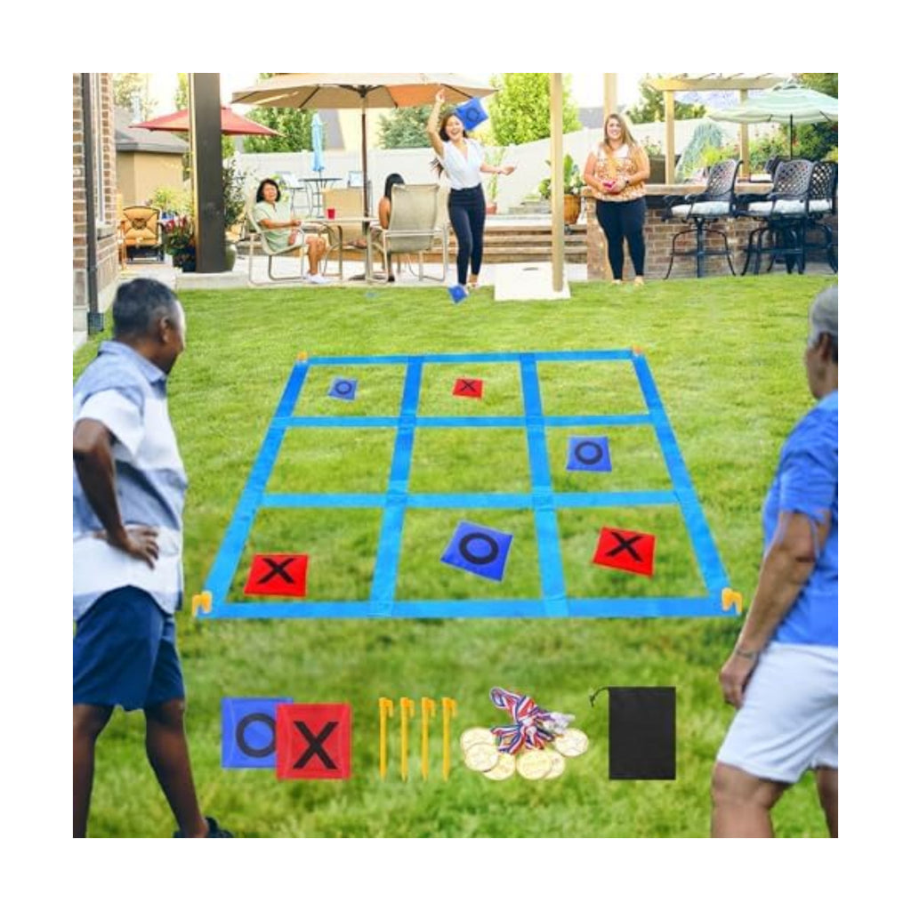 CWLAKON Outdoor Giant Tic Tac Toe Bean Bag Toss Games for Kids Adults Family, Large Outside Lawn Yard Backyard Carnival Field Day Game, Birthday Party Family Reunion Games Playground Fitness Equipment