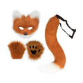 Adolala Faux Fur Fox Tail Cat Wolf Set Plush Mask Fluffy Paw Gloves Halloween Christmas Party for Women