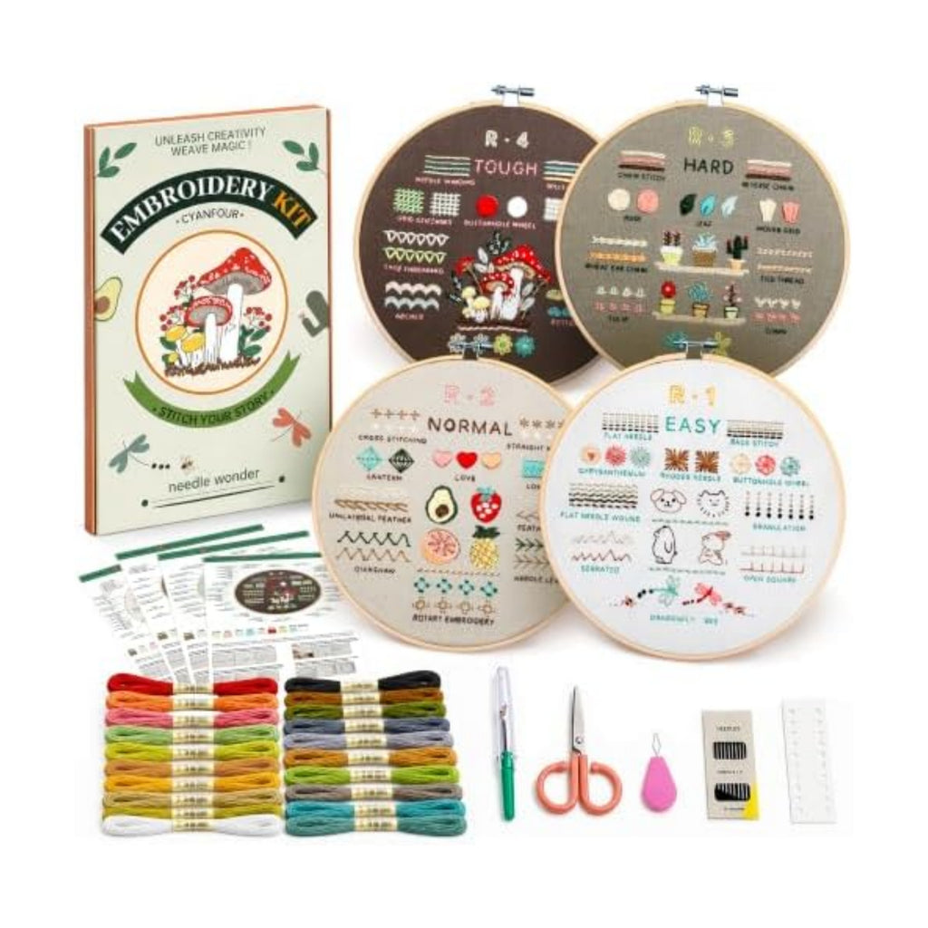 CYANFOUR Embroidery Kit for Beginners with Step-By-Step Guidance & Videos