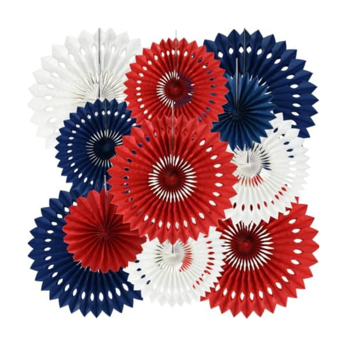 BEISHIDA Honeycomb Round Paper Fans Red White Blue Hanging Party Decoration