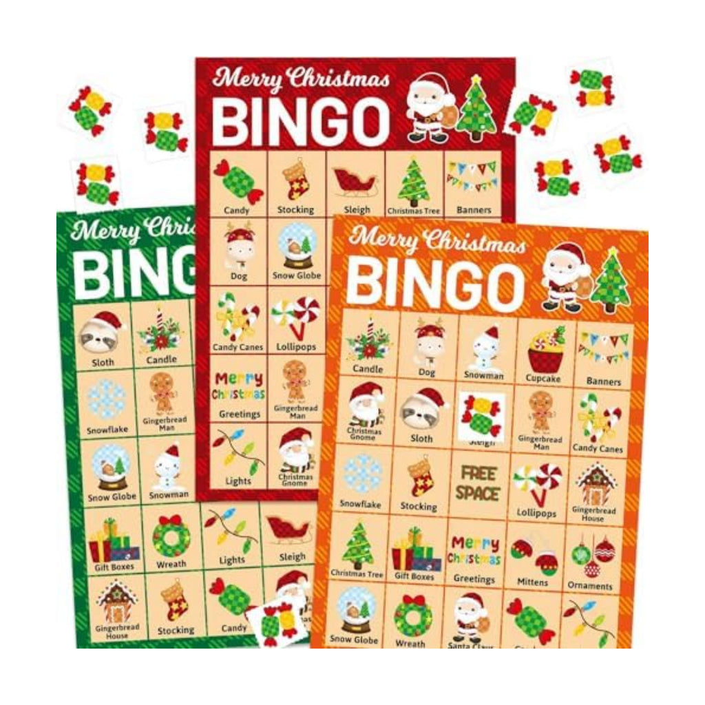 Fancy Land Christmas Bingo Game for Kids 24 Players Winter Party Supplies