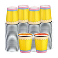 Funtery 100 Pieces Christmas Paper Cups Xmas Disposable Coffee Cups Christmas 9 Ounce Drinking Tea Paper for Daily Use Holiday(Pencil)