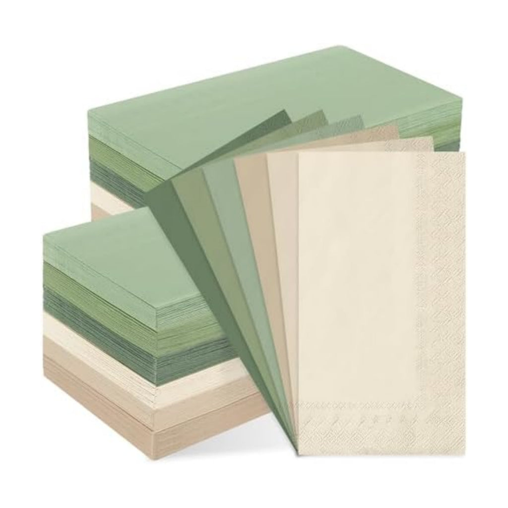 Whaline 120 Pcs Sage Green Guest Napkin Nude Sage Green Color Disposable Paper Pack Wedding Dinner Hand Napkin Towel for Bathroom Birthday Bridal Shower Party Supplies