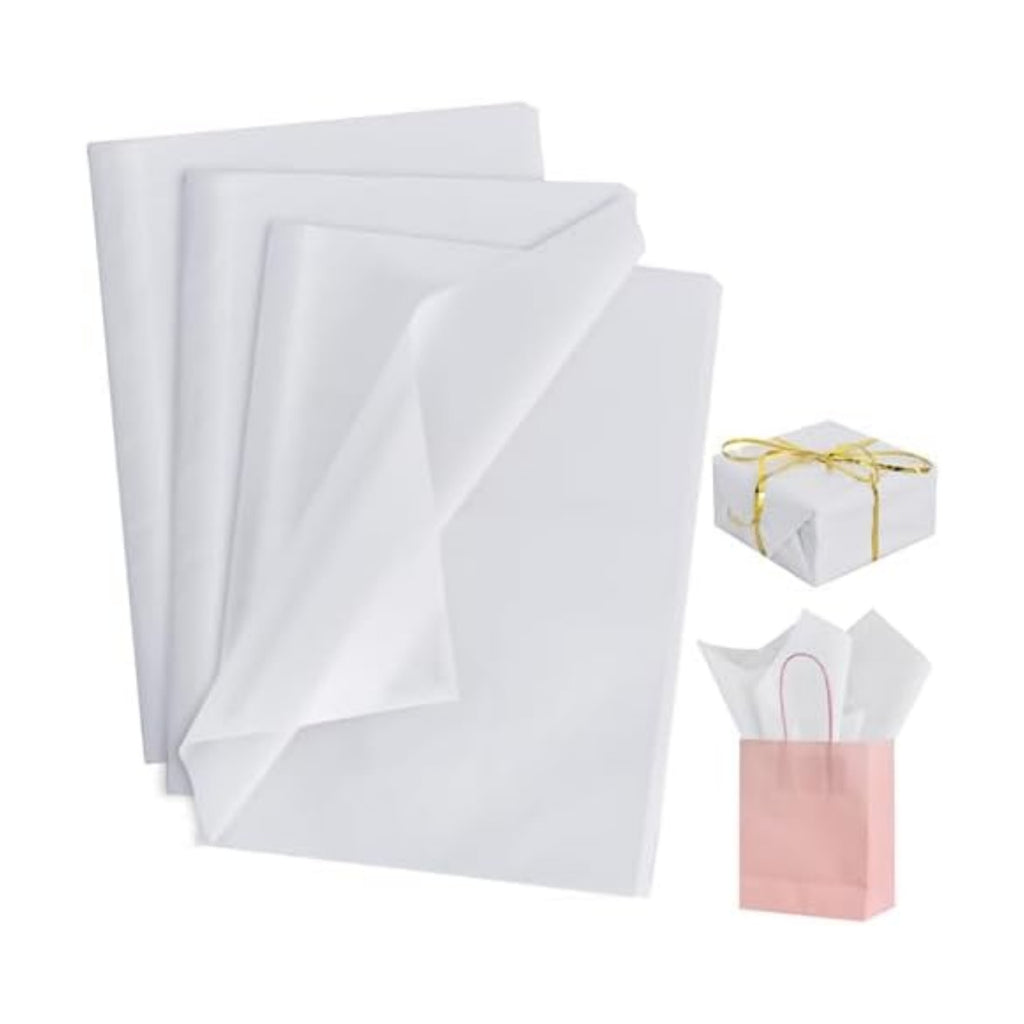 BEISHIDA 100 Sheets White Tissue Paper Bulk for Gift Wrapping and Gift Bags