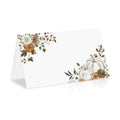 Whaline 50Pcs Fall Place Cards 2 x 3.5 Inch Watercolor Pumpkin Floral Tent Name Cards Autumn Blank Seat Assignment Labels for Thanksgiving Wedding Birthday Party Table Setting Supplies