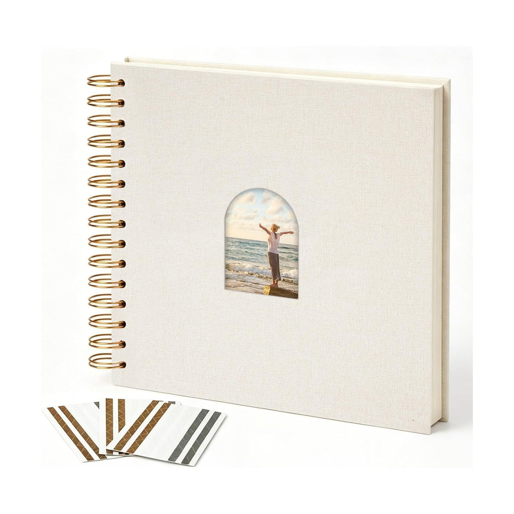 Vienrose Scrapbook Album,80 Pages,10x10 Inch,Beige