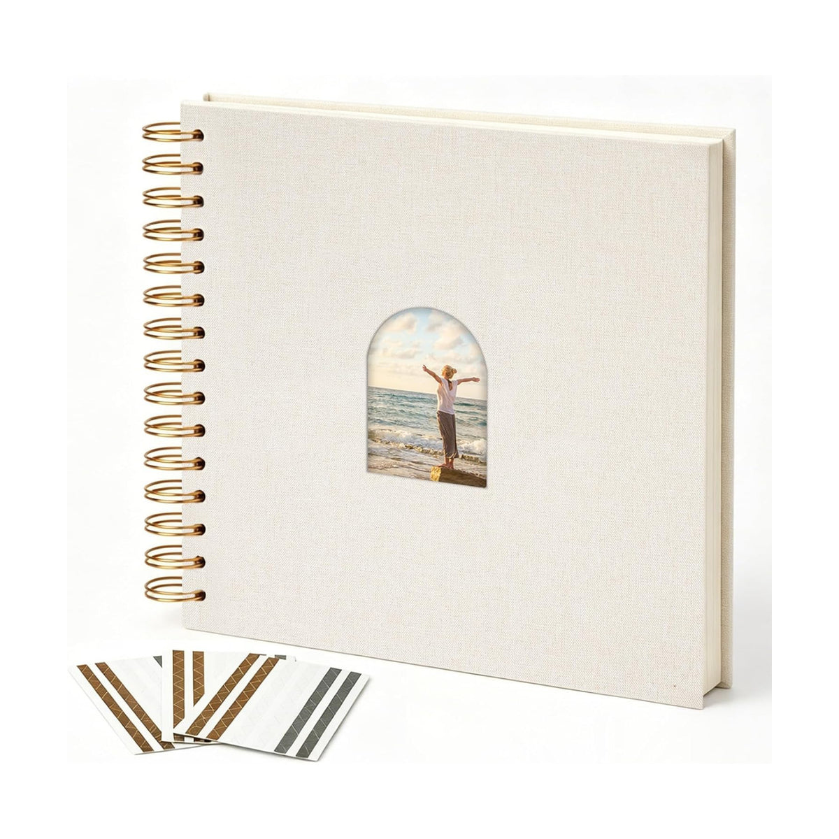Vienrose Scrapbook Album,80 Pages,10x10 Inch,Beige