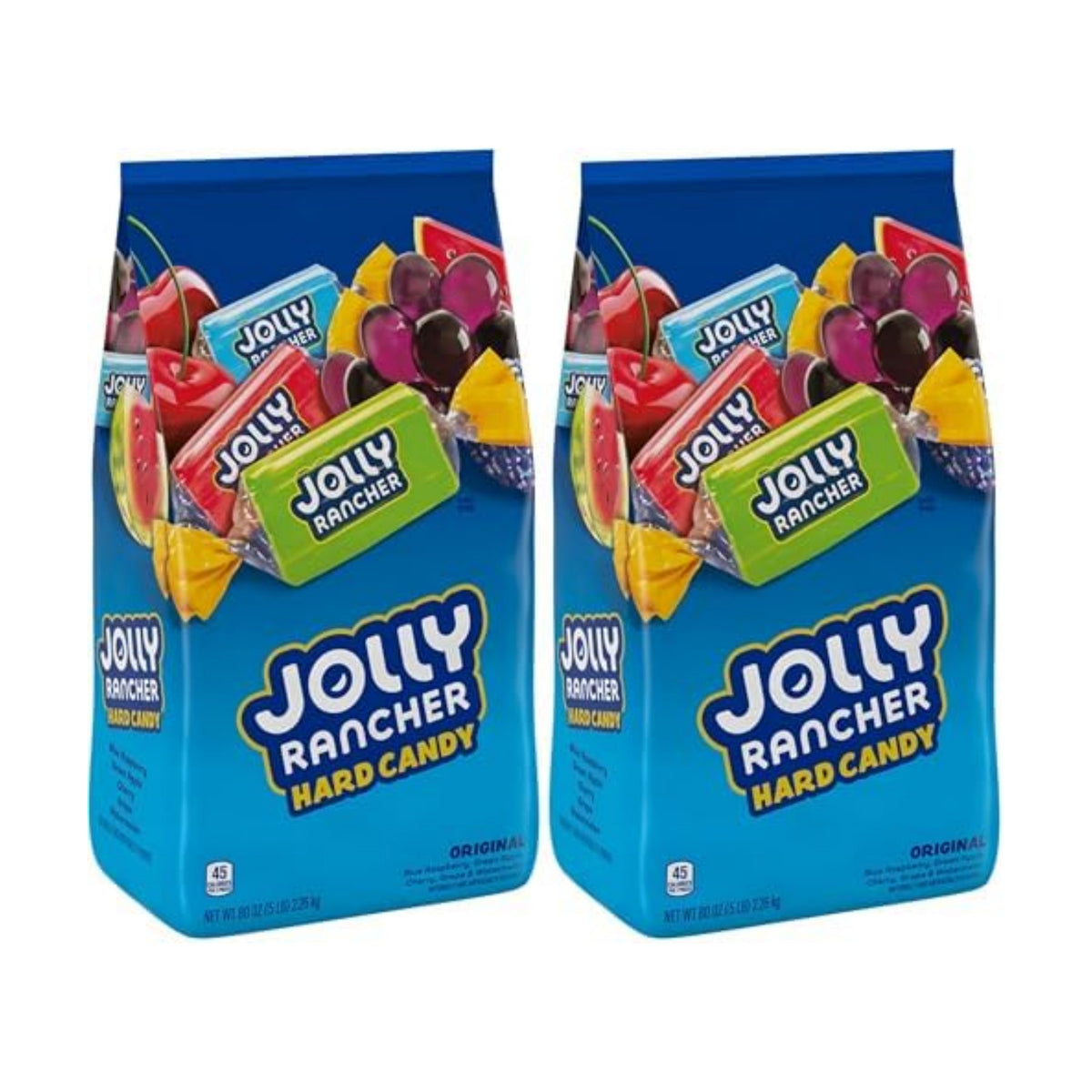 JOLLY RANCHER Assorted Fruit Flavored Hard Candy Bulk Bag, 5 lb (Pack of 2)