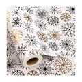 MAYPLUSS Christmas Gift Wrapping Paper Roll - 17 Inch X 33 Feet - Minimalistic Elegant Snowflake Flurry with Gold Design Winter Holiday Gift Wrap Sheet for Party, DIY Crafts & Festive Decoration