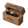 Wooden Engagement Ring Box for Proposal Slim Pocket Size Ring Case