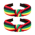 Ardorchid Rasta Headbands African Jamaica Juneteenth knotted Headband for Women Girls Elastic Hairband Hair Hoop No Slip Hair Accessories Gifts