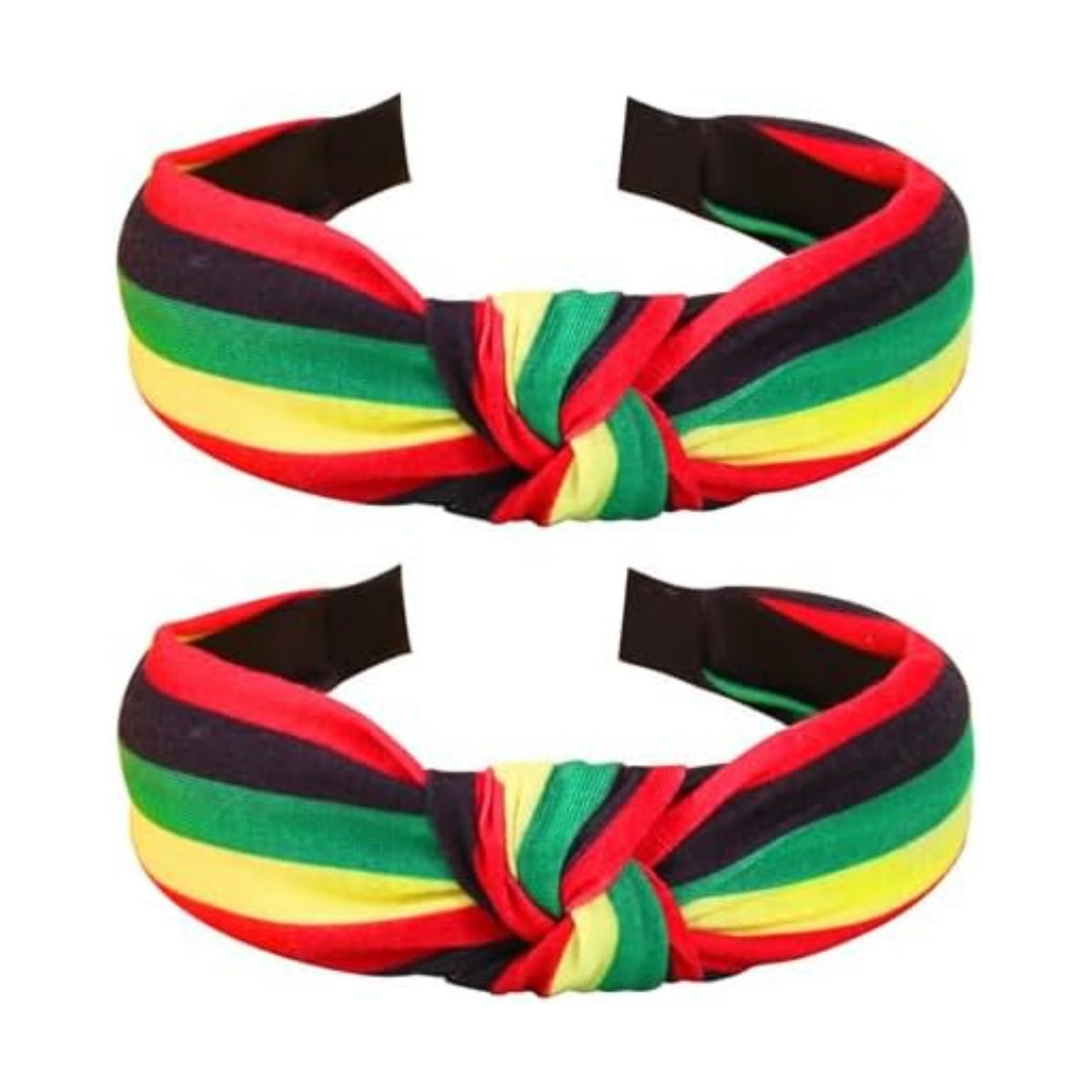 Ardorchid Rasta Headbands African Jamaica Juneteenth knotted Headband for Women Girls Elastic Hairband Hair Hoop No Slip Hair Accessories Gifts